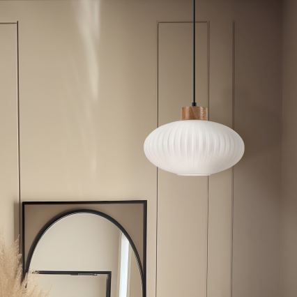 Lühter HARMONY 1xE27/15W/230V d. 30 cm valge/tamm