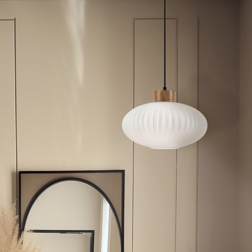 Lühter HARMONY 1xE27/15W/230V d. 30 cm valge/tamm