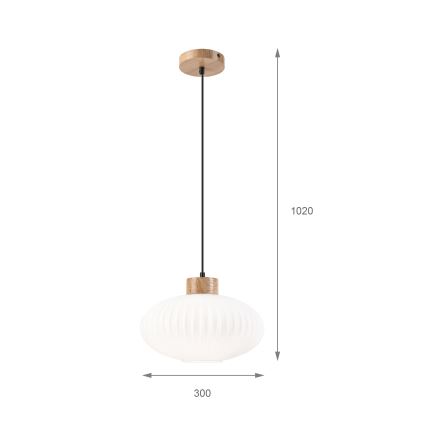 Lühter HARMONY 1xE27/15W/230V d. 30 cm valge/tamm