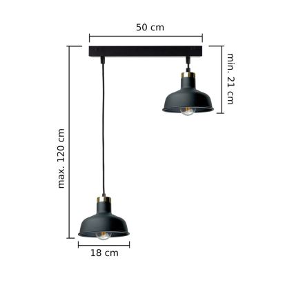Lühter HEBE 2xE27/60W/230V must