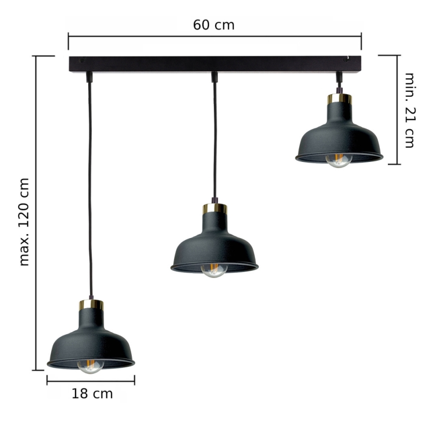 Lühter HEBE 3xE27/60W/230V must