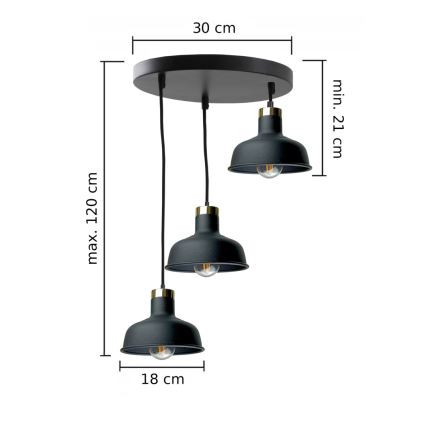 Lühter HEBE 3xE27/60W/230V must