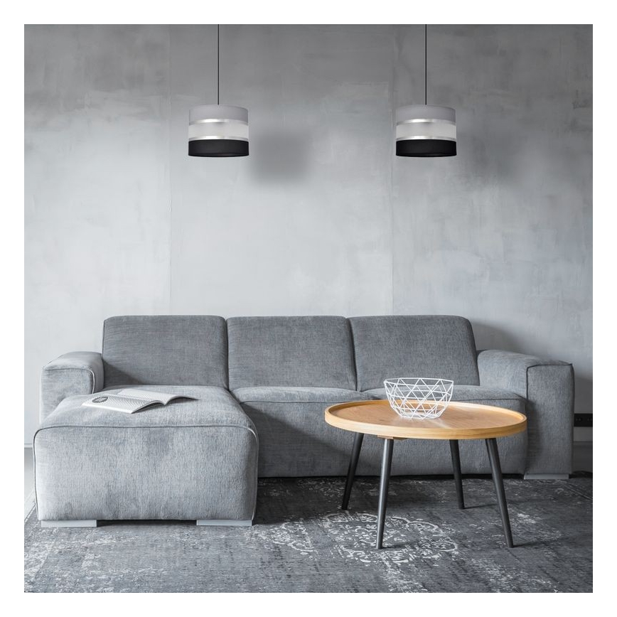 Lühter HELEN 1xE27/15W/230V diameeter 20 cm must/hall/hõbe