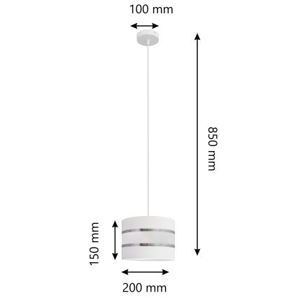 Lühter HELEN 1xE27/15W/230V diameeter 20 cm valge