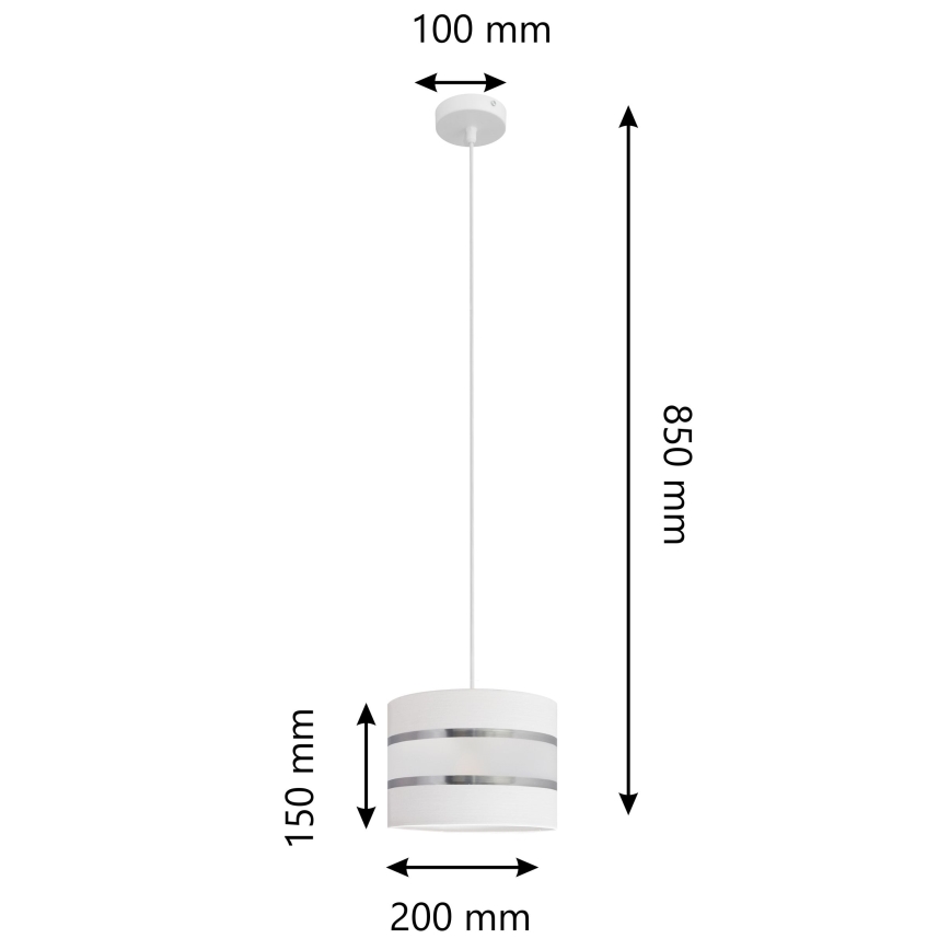 Lühter HELEN 1xE27/15W/230V diameeter 20 cm valge