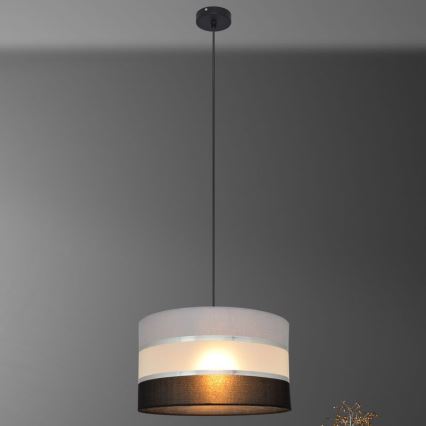 Lühter HELEN 1xE27/15W/230V diameeter 35 cm must/hall/hõbe