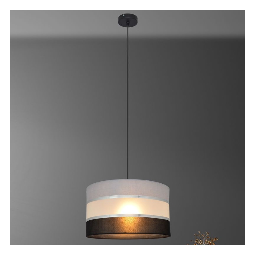 Lühter HELEN 1xE27/15W/230V diameeter 35 cm must/hall/hõbe