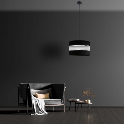Lühter HELEN 1xE27/15W/230V diameeter 35 cm must/hõbe
