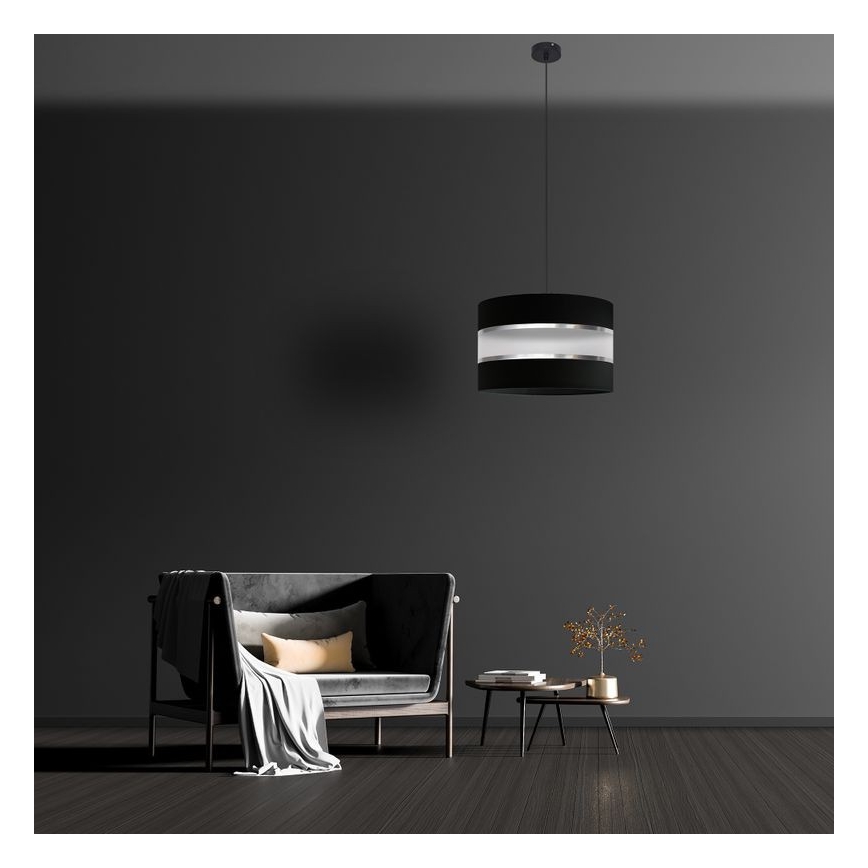 Lühter HELEN 1xE27/15W/230V diameeter 35 cm must/hõbe