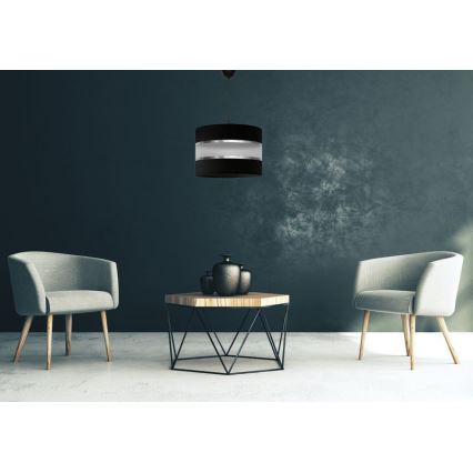 Lühter HELEN 1xE27/15W/230V diameeter 35 cm must/hõbe