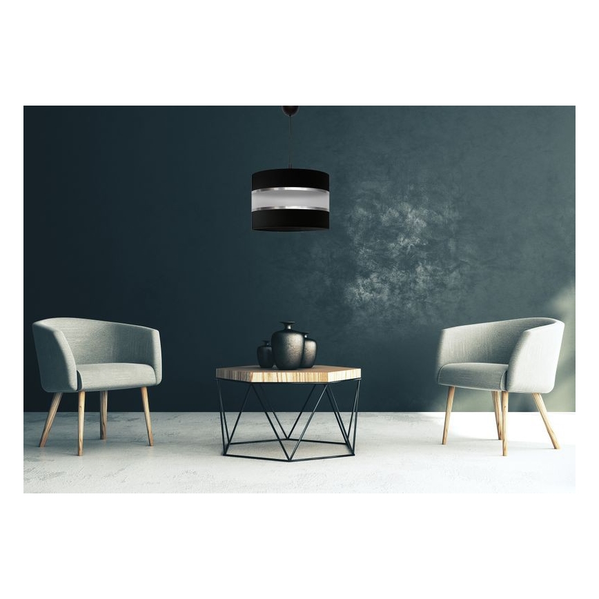 Lühter HELEN 1xE27/15W/230V diameeter 35 cm must/hõbe