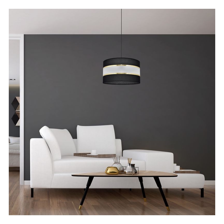 Lühter HELEN 1xE27/15W/230V diameeter 35 cm must/kuldne