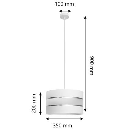 Lühter HELEN 1xE27/15W/230V diameeter 35 cm valge