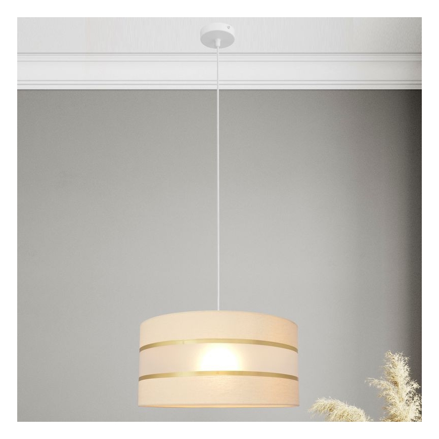 Lühter HELEN 1xE27/15W/230V diameeter 40 cm kreem/kuldne