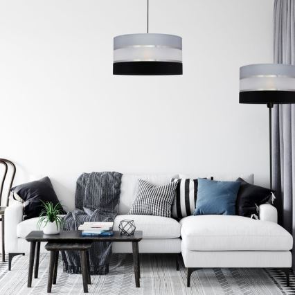 Lühter HELEN 1xE27/15W/230V diameeter 40 cm must/hall/hõbe