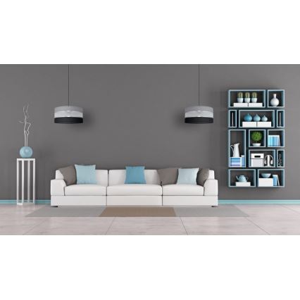 Lühter HELEN 1xE27/15W/230V diameeter 40 cm must/hall/hõbe