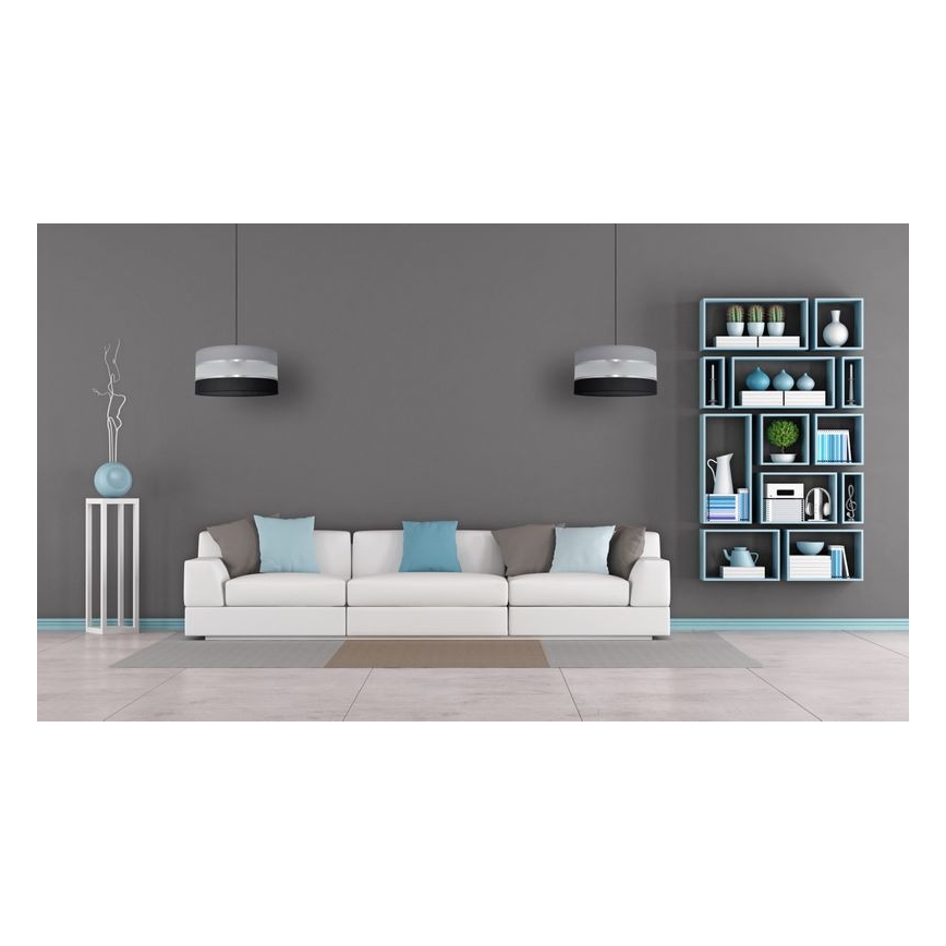 Lühter HELEN 1xE27/15W/230V diameeter 40 cm must/hall/hõbe
