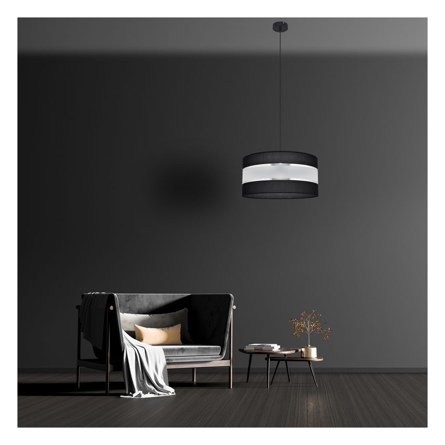 Lühter HELEN 1xE27/15W/230V diameeter 40 cm must/hõbe