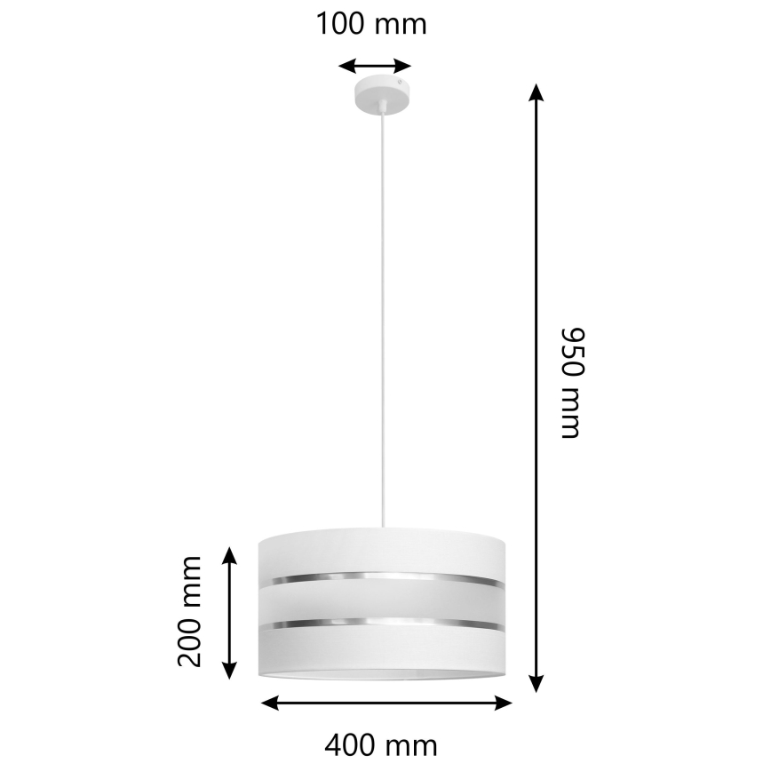 Lühter HELEN 1xE27/15W/230V diameeter 40 cm valge