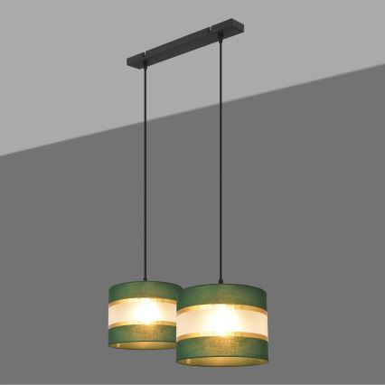 Lühter HELEN 2xE27/15W/230V roheline/kuldne