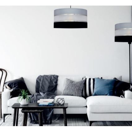 Lühter HELEN 3xE27/15W/230V must/hall/läikiv kroom