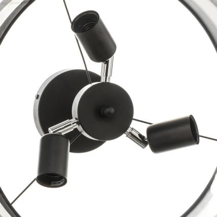 Lühter HELEN 3xE27/15W/230V must/läikiv kroom