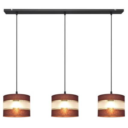 Lühter HELEN 3xE27/15W/230V pruun/must/kuldne