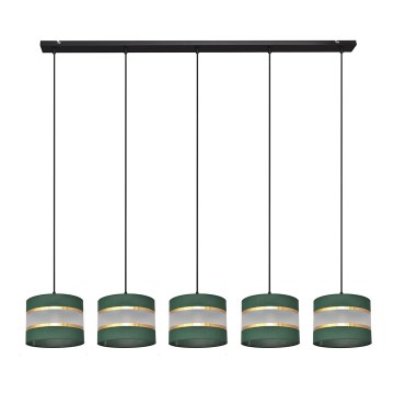 Lühter HELEN 5xE27/15W/230V roheline/kuldne