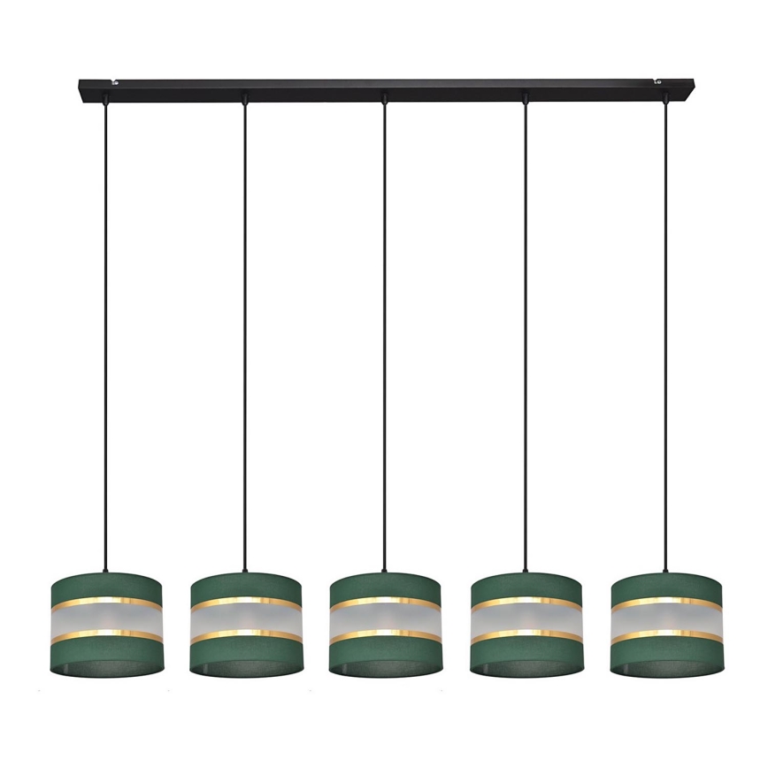 Lühter HELEN 5xE27/15W/230V roheline/kuldne