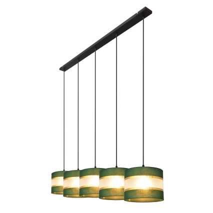 Lühter HELEN 5xE27/15W/230V roheline/kuldne