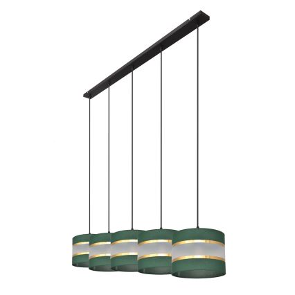 Lühter HELEN 5xE27/15W/230V roheline/kuldne