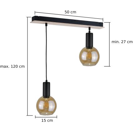 Lühter JANTAR WOOD 2xE27/60W/230V