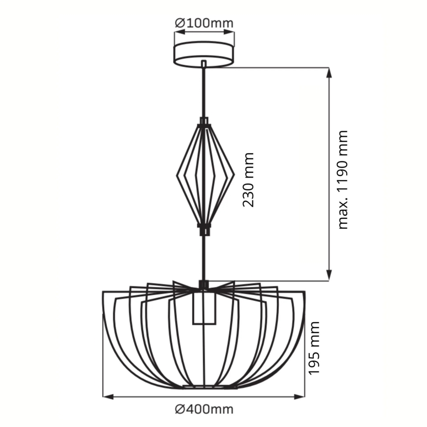 Lühter JASMINA 1xE27/20W/230V d. 40 cm kuldne