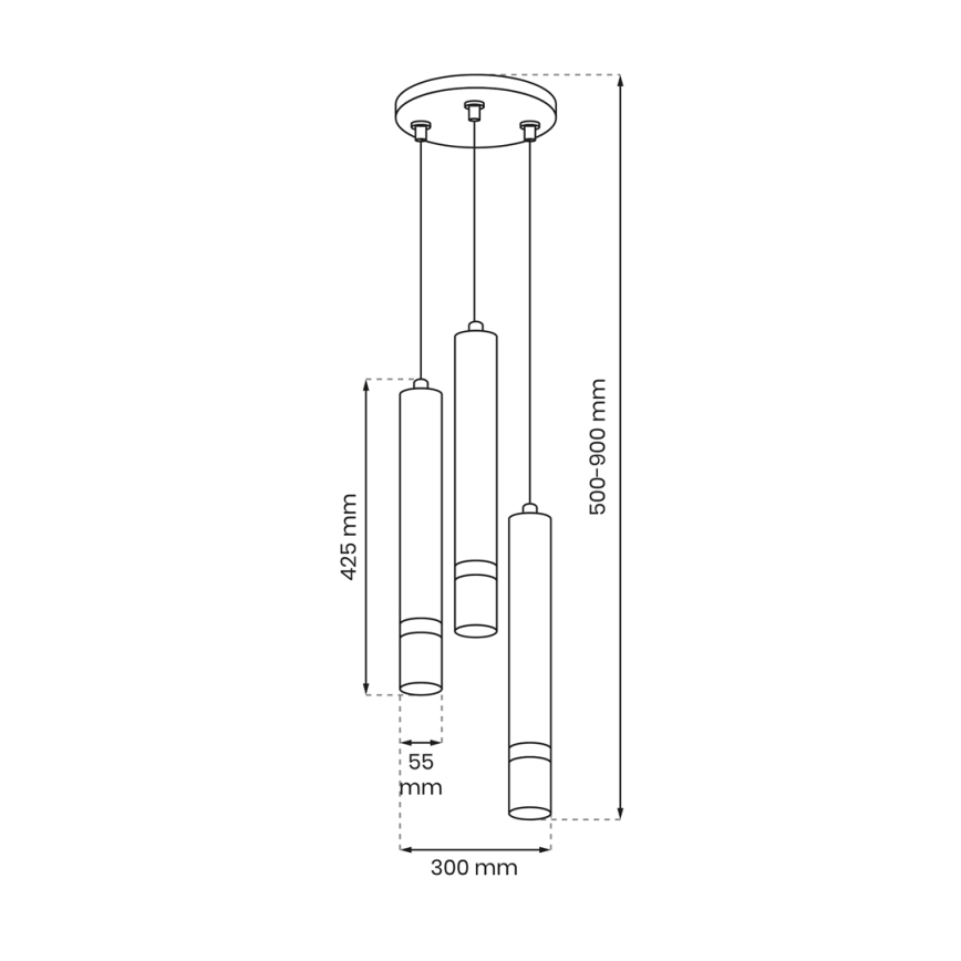 Lühter JOKER 3xGU10/8W/230V valge/kuldne