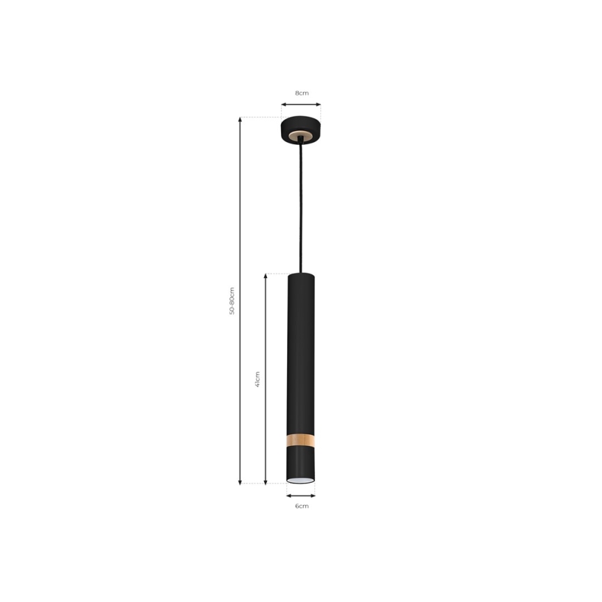 Lühter JOKER BLACK WOOD 1xGU10/8W/230V