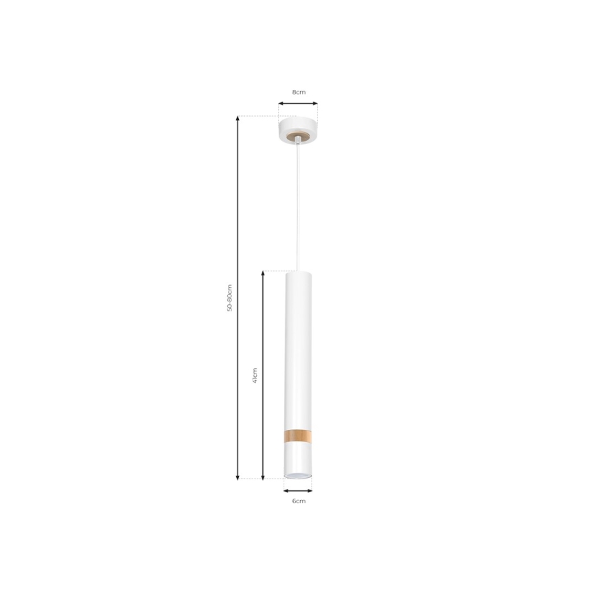 Lühter JOKER WHITE WOOD 1xGU10/8W/230V