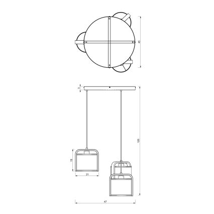 Lühter JONKO 3xE27/60W/230V