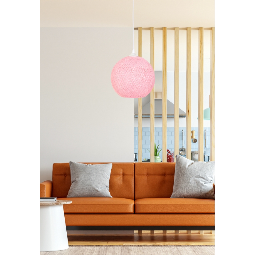 Lühter JUTE 1xE27/60W/230V roosa