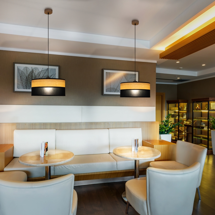 Lühter kaabliga ALBA 1xE27/15W/230V Ø 40 cm must/pruun