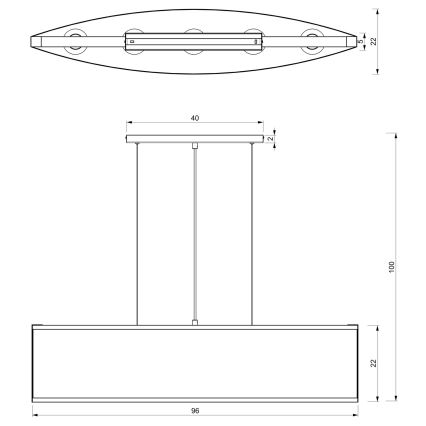 Lühter KAGA 5xE27/60W/230V must/kuldne