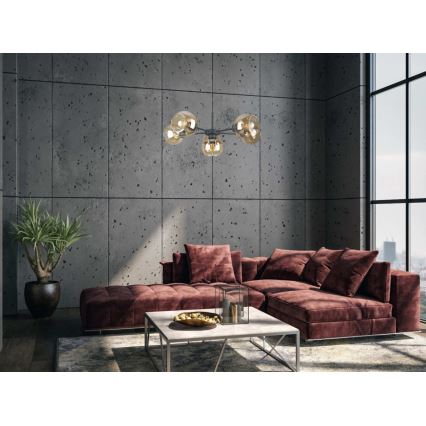 Lühter KALIOPE 6xE27/60W/230V must/suitsune beež