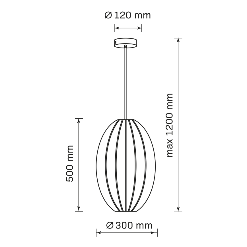 Lühter KAREI 1xE27/20W/230V d. 30 cm must