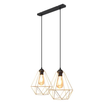 Lühter KARO 2xE27/15W/230V kuldne/must