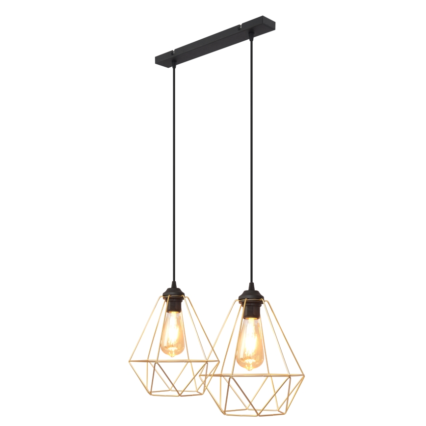 Lühter KARO 2xE27/15W/230V kuldne/must