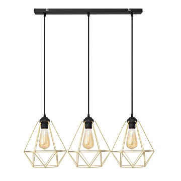Lühter KARO 3xE27/15W/230V kuldne/must