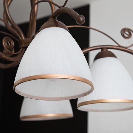 Lühter kettaga RETRO II 5xE27/60W/230V pronksipatina