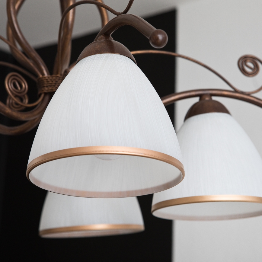 Lühter kettaga RETRO II 5xE27/60W/230V pronksipatina