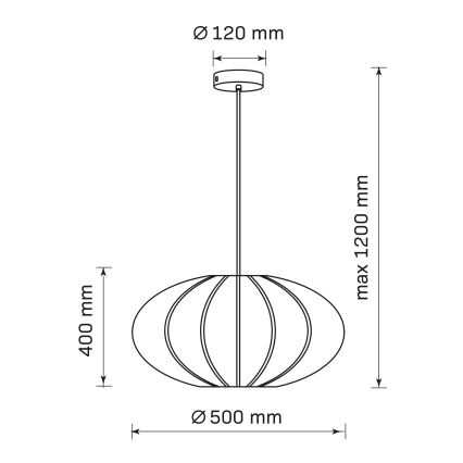 Lühter KINU 1xE27/20W/230V d. 50 cm must