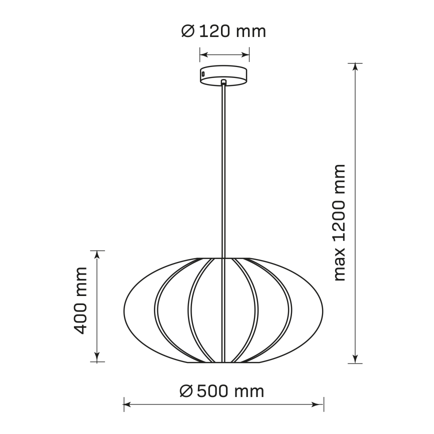 Lühter KINU 1xE27/20W/230V d. 50 cm must