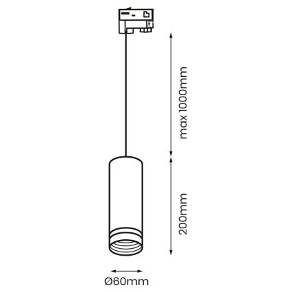 Lühter kolmefaasilisse rööbassüsteemi PIPE 1xGU10/25W/230V valge